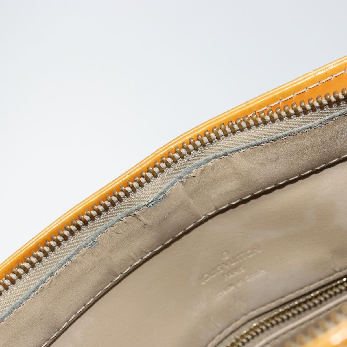 LOUIS VUITTON Monogram Vernis Houston Hand Bag Beige M91004 LV Auth 149638