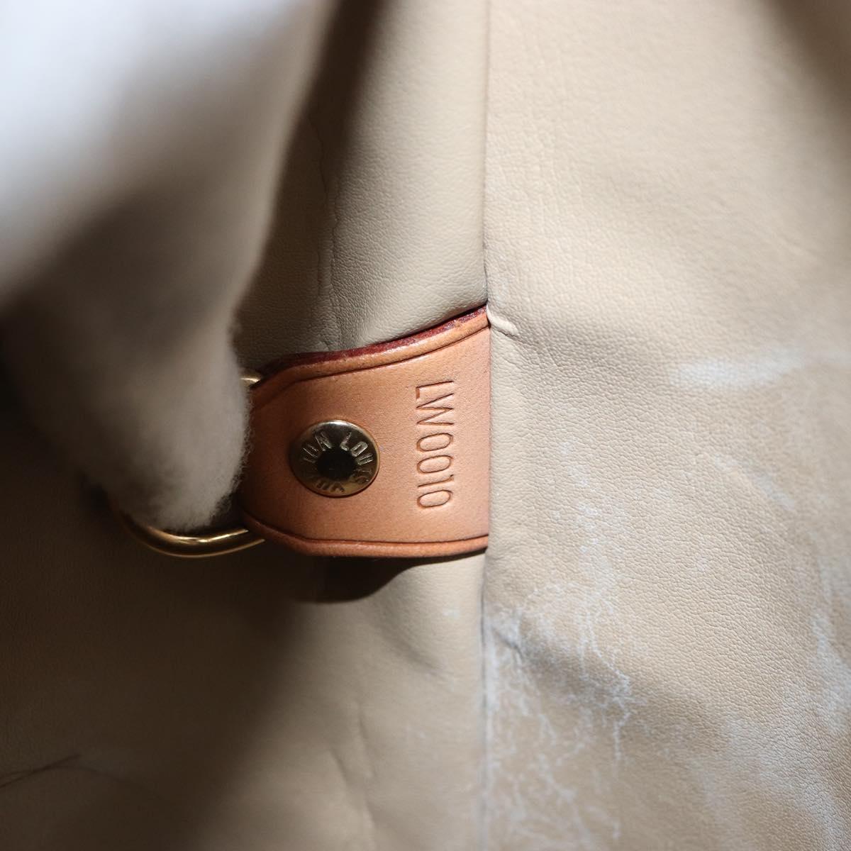 LOUIS VUITTON Monogram Vernis Houston Hand Bag Beige M91004 LV Auth 149638