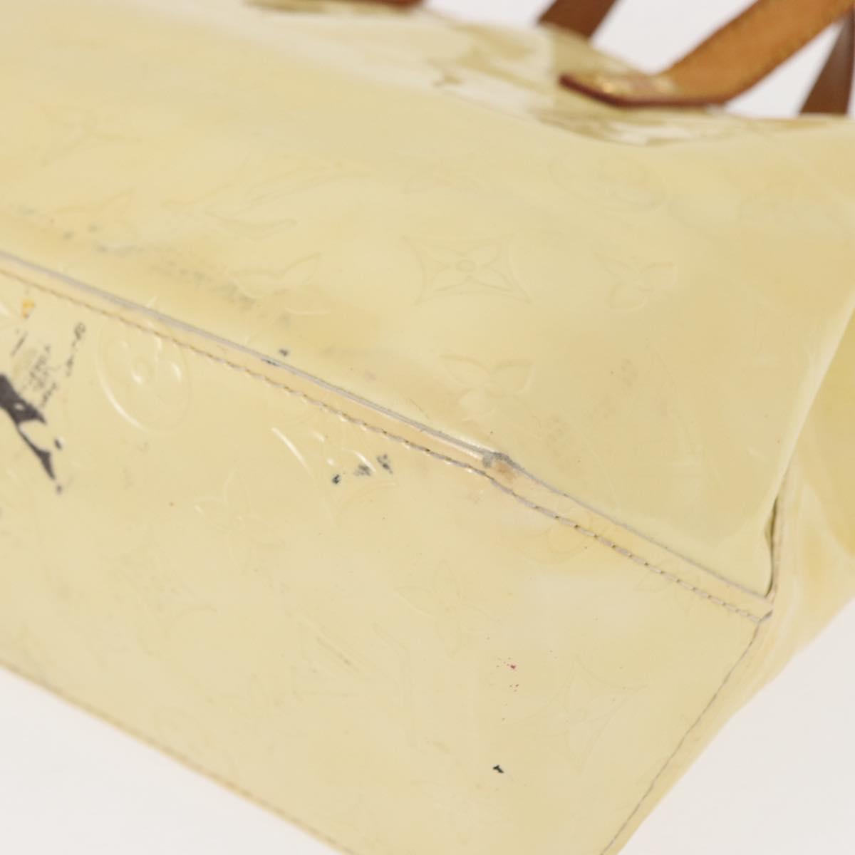 LOUIS VUITTON Monogram Vernis Reade PM Hand Bag Perle M91336 LV Auth 149639