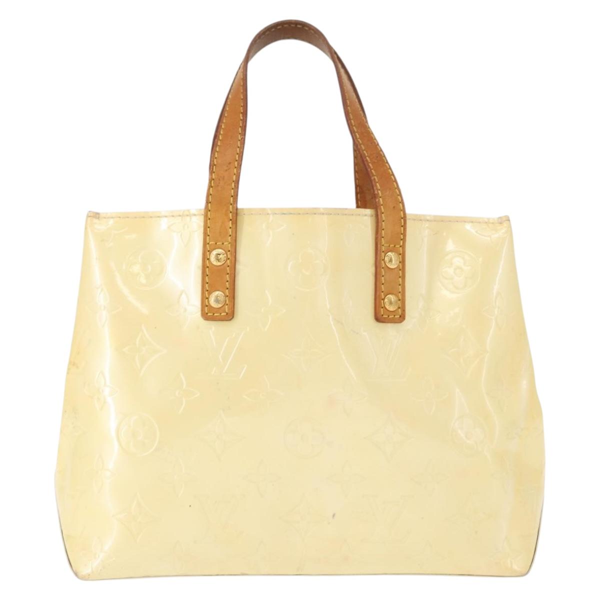 LOUIS VUITTON Monogram Vernis Reade PM Hand Bag Perle M91336 LV Auth 149639