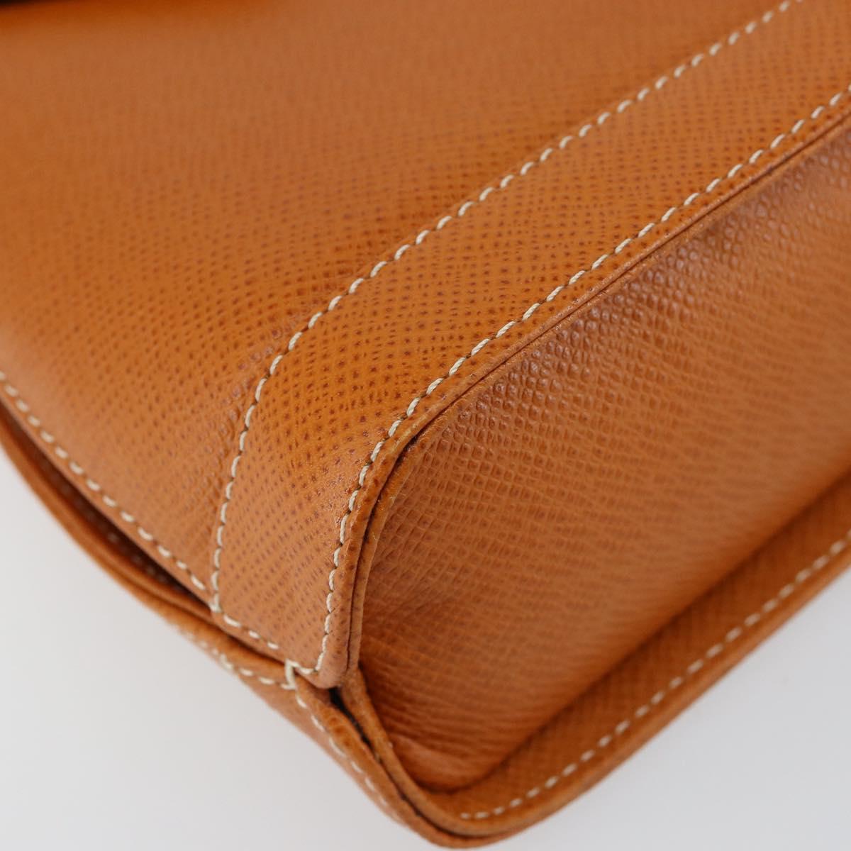 VALENTINO Shoulder Bag Leather Brown Gold Auth 149643