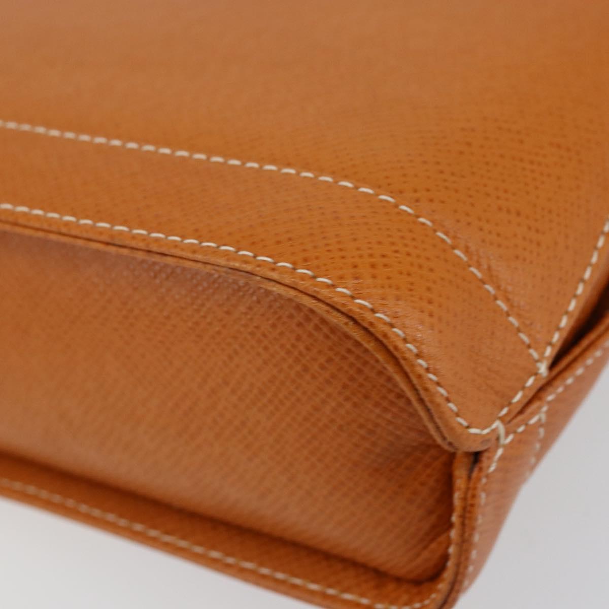 VALENTINO Shoulder Bag Leather Brown Gold Auth 149643