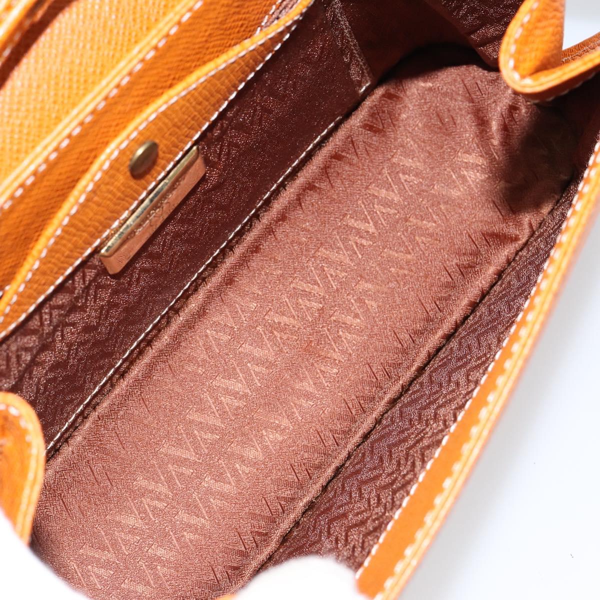 VALENTINO Shoulder Bag Leather Brown Gold Auth 149643