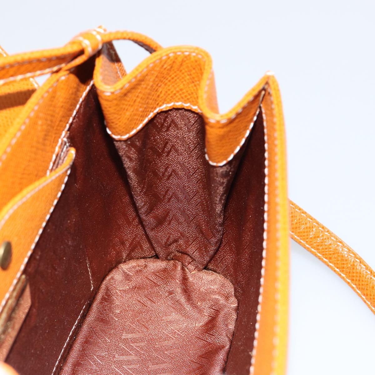 VALENTINO Shoulder Bag Leather Brown Gold Auth 149643