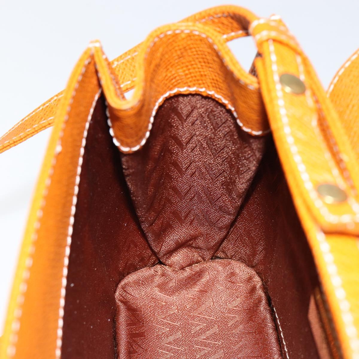 VALENTINO Shoulder Bag Leather Brown Gold Auth 149643