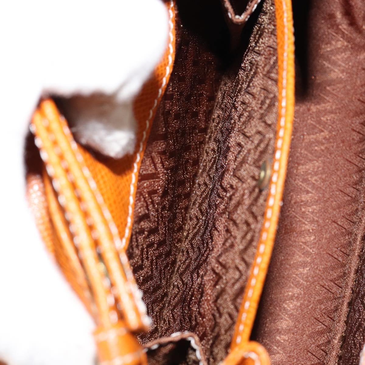 VALENTINO Shoulder Bag Leather Brown Gold Auth 149643