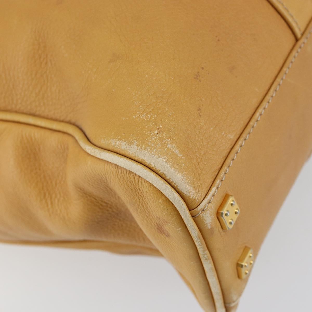 LOEWE Anagram Tote Bag Leather Beige Gold Auth 149645