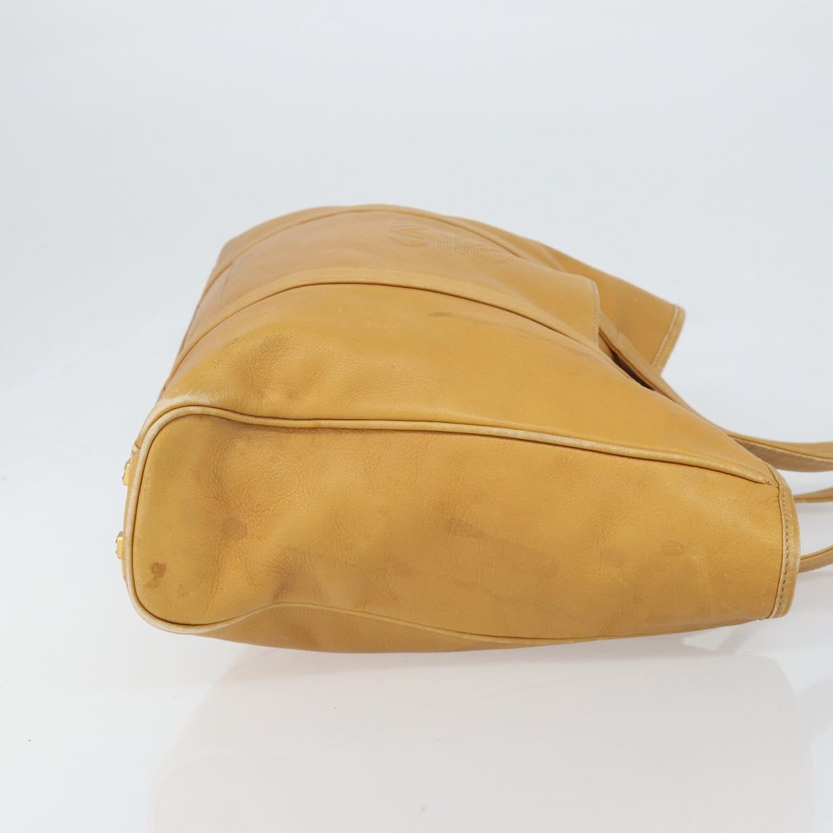 LOEWE Anagram Tote Bag Leather Beige Gold Auth 149645