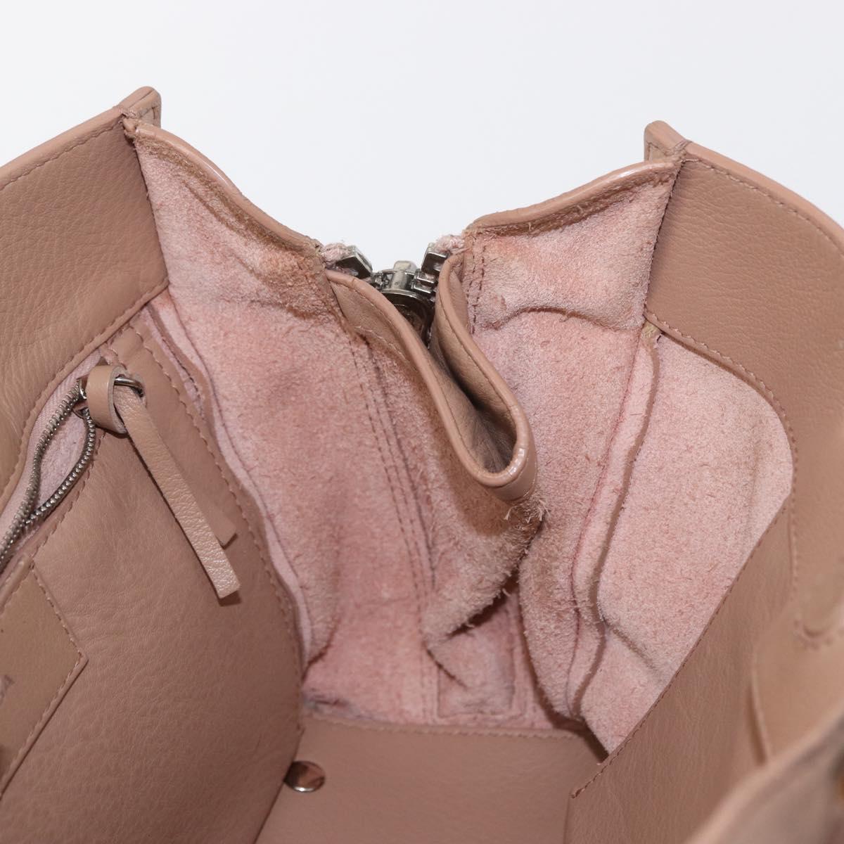 BALENCIAGA The Paper A6 Hand Bag Leather 2way Beige Silver 370926 Auth 149646