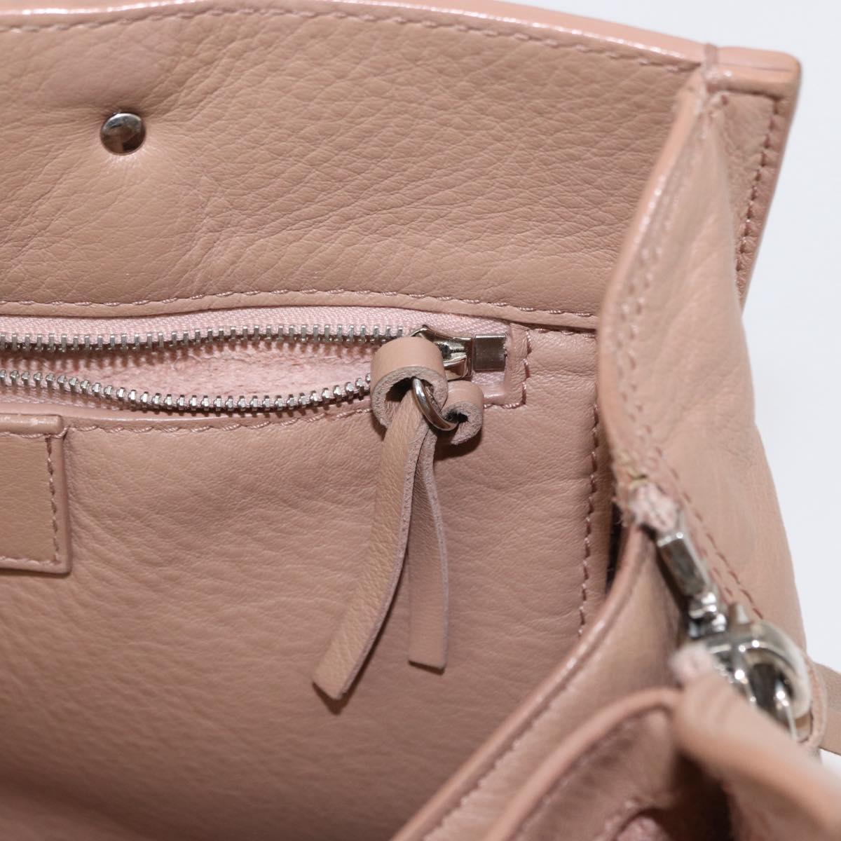 BALENCIAGA The Paper A6 Hand Bag Leather 2way Beige Silver 370926 Auth 149646