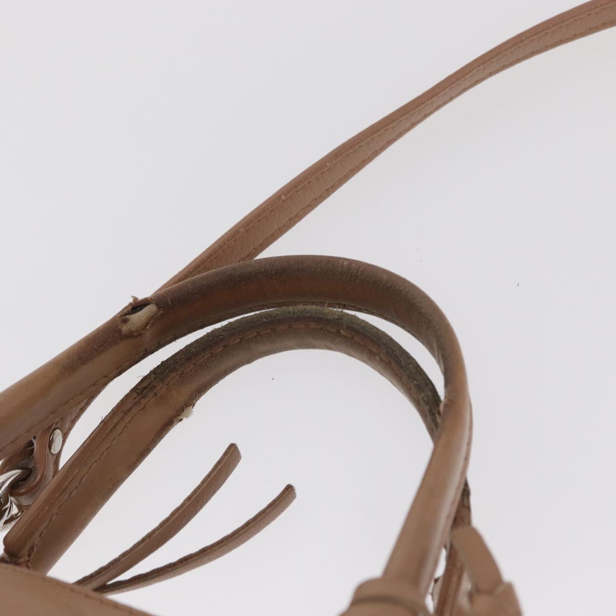 BALENCIAGA The Paper A6 Hand Bag Leather 2way Beige Silver 370926 Auth 149646