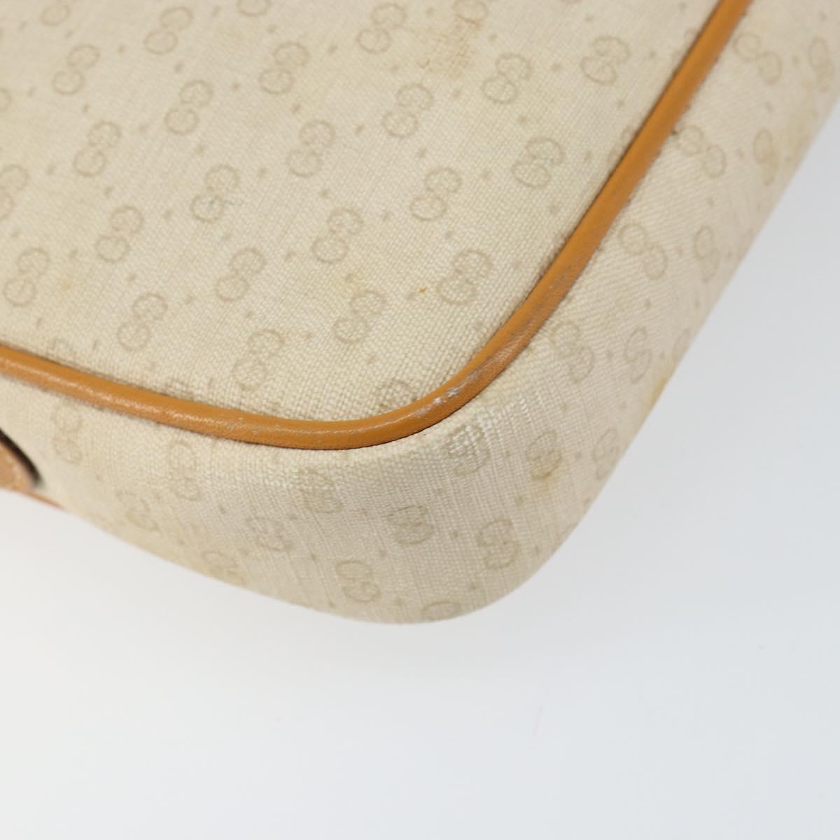 GUCCI Micro GG Supreme Shoulder Bag PVC White Gold 007 113 1943 Auth 149650