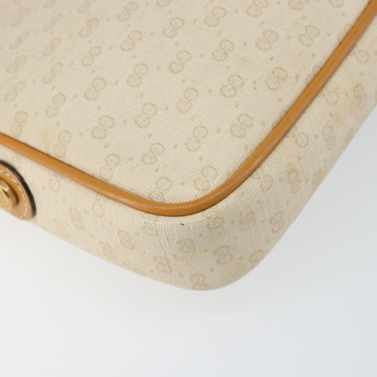 GUCCI Micro GG Supreme Shoulder Bag PVC White Gold 007 113 1943 Auth 149650