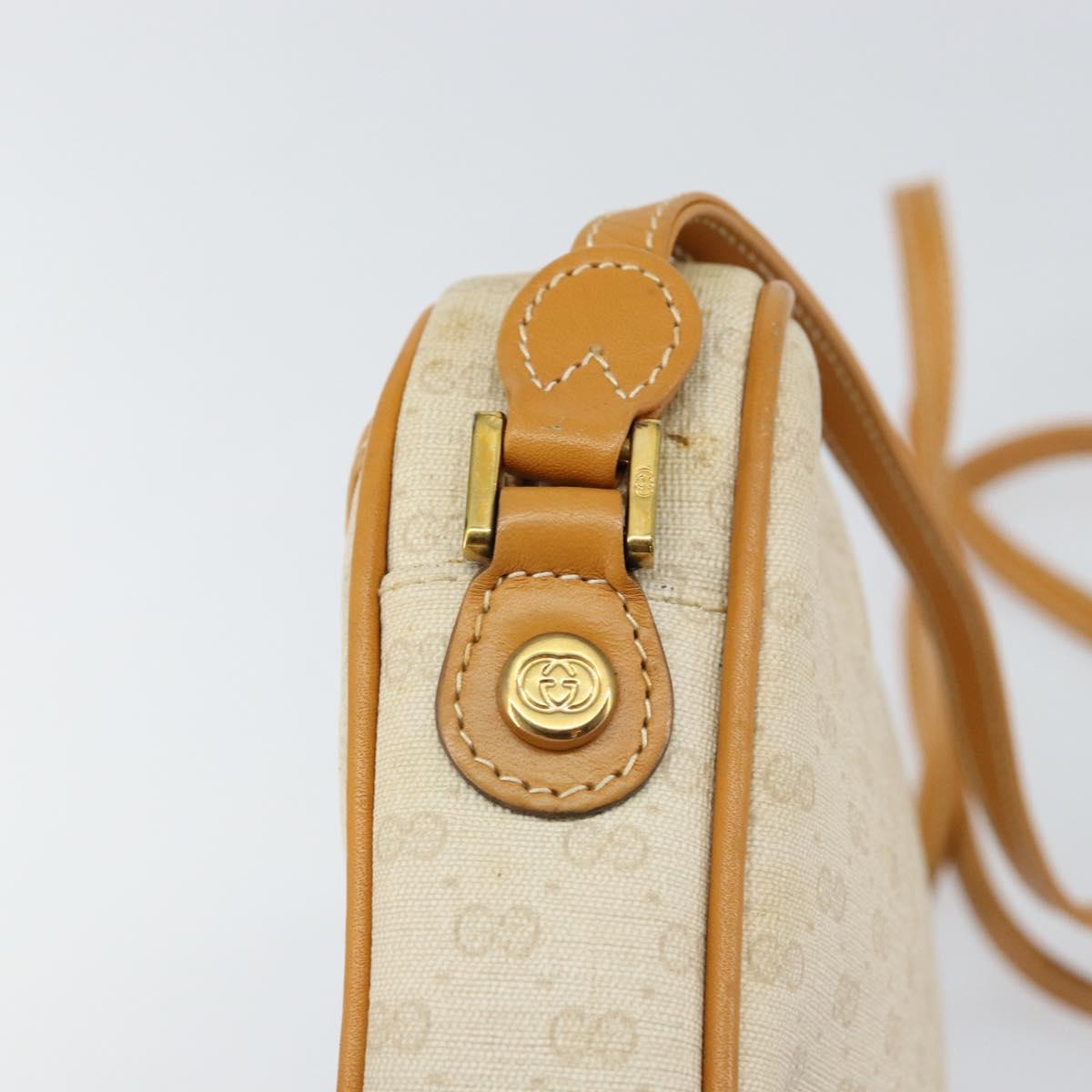 GUCCI Micro GG Supreme Shoulder Bag PVC White Gold 007 113 1943 Auth 149650