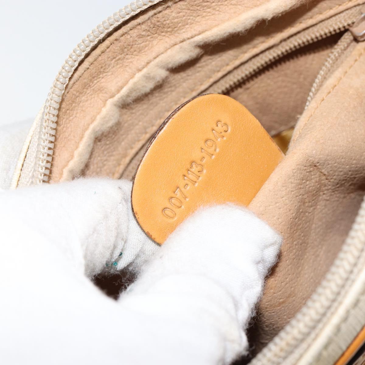 GUCCI Micro GG Supreme Shoulder Bag PVC White Gold 007 113 1943 Auth 149650