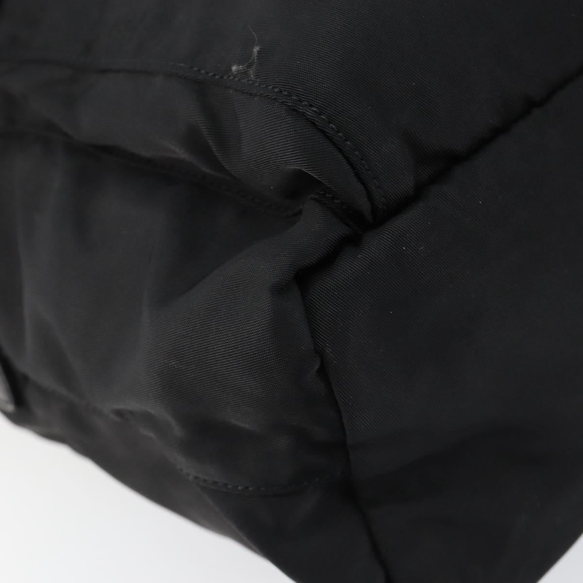 PRADA Shoulder Bag Nylon Black Silver Auth 149653