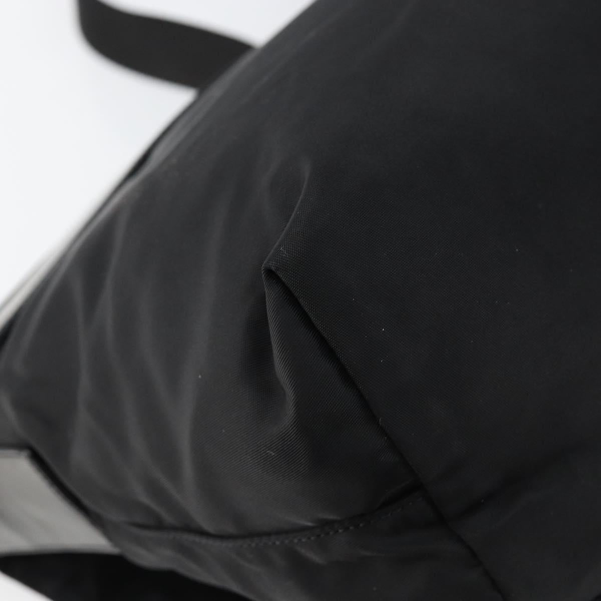 PRADA Shoulder Bag Nylon Black Silver Auth 149653