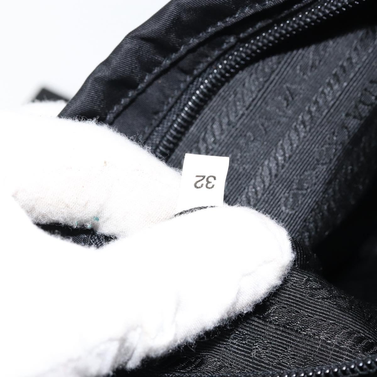 PRADA Shoulder Bag Nylon Black Silver Auth 149653