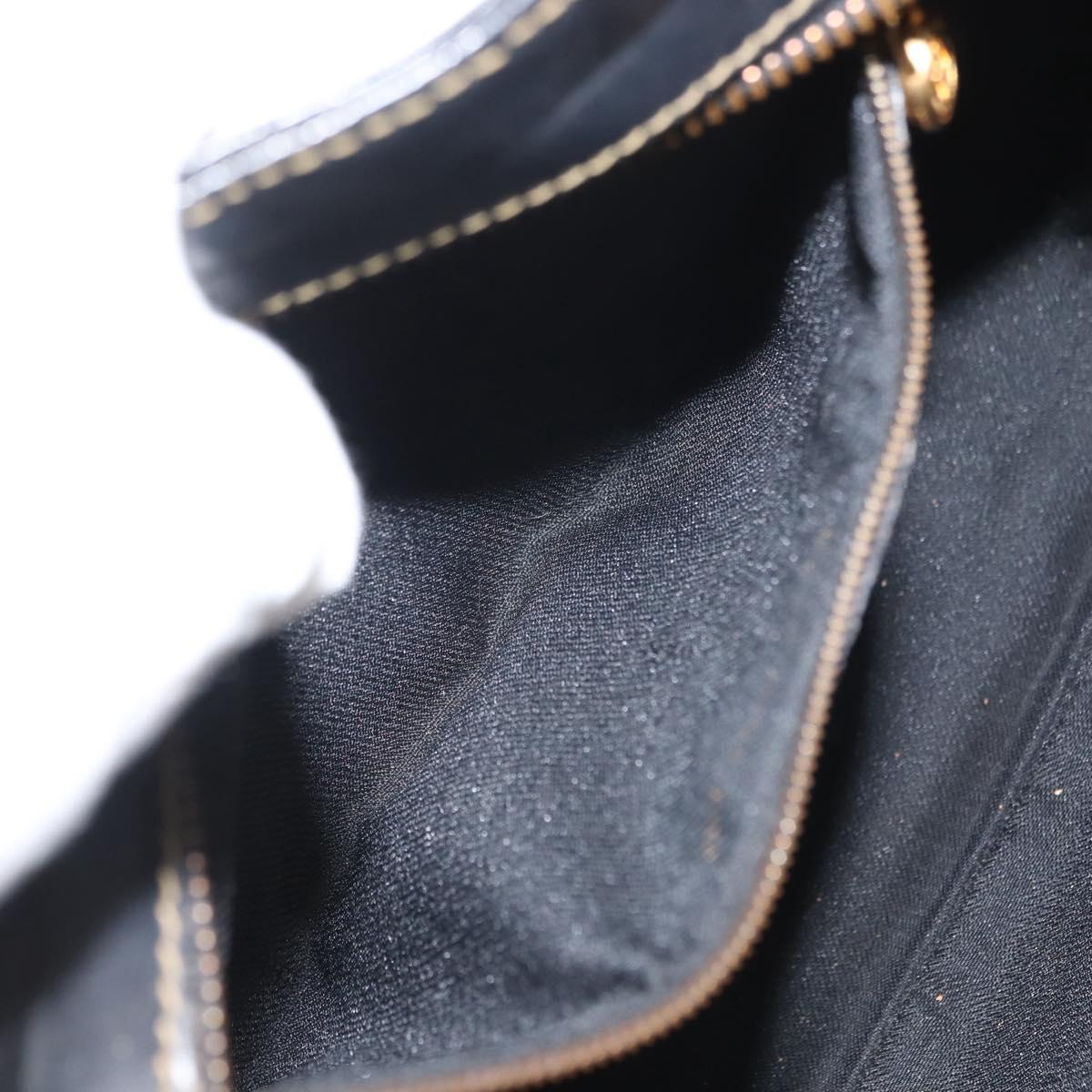 FENDI Pecan Canvas Shoulder Bag PVC Black Brown gold Auth 149654