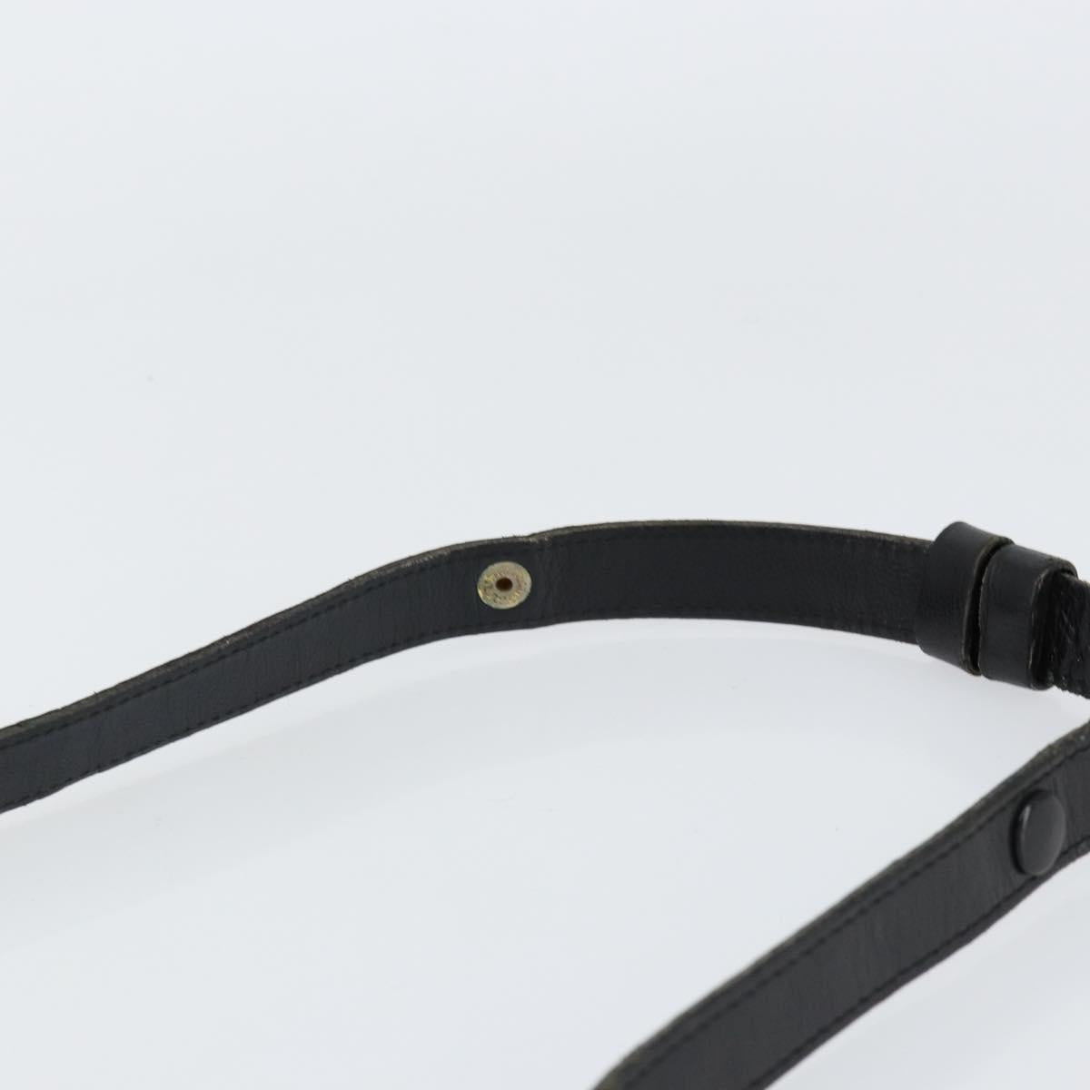 SAINT LAURENT Shoulder Bag Leather Black Gold Auth 149666