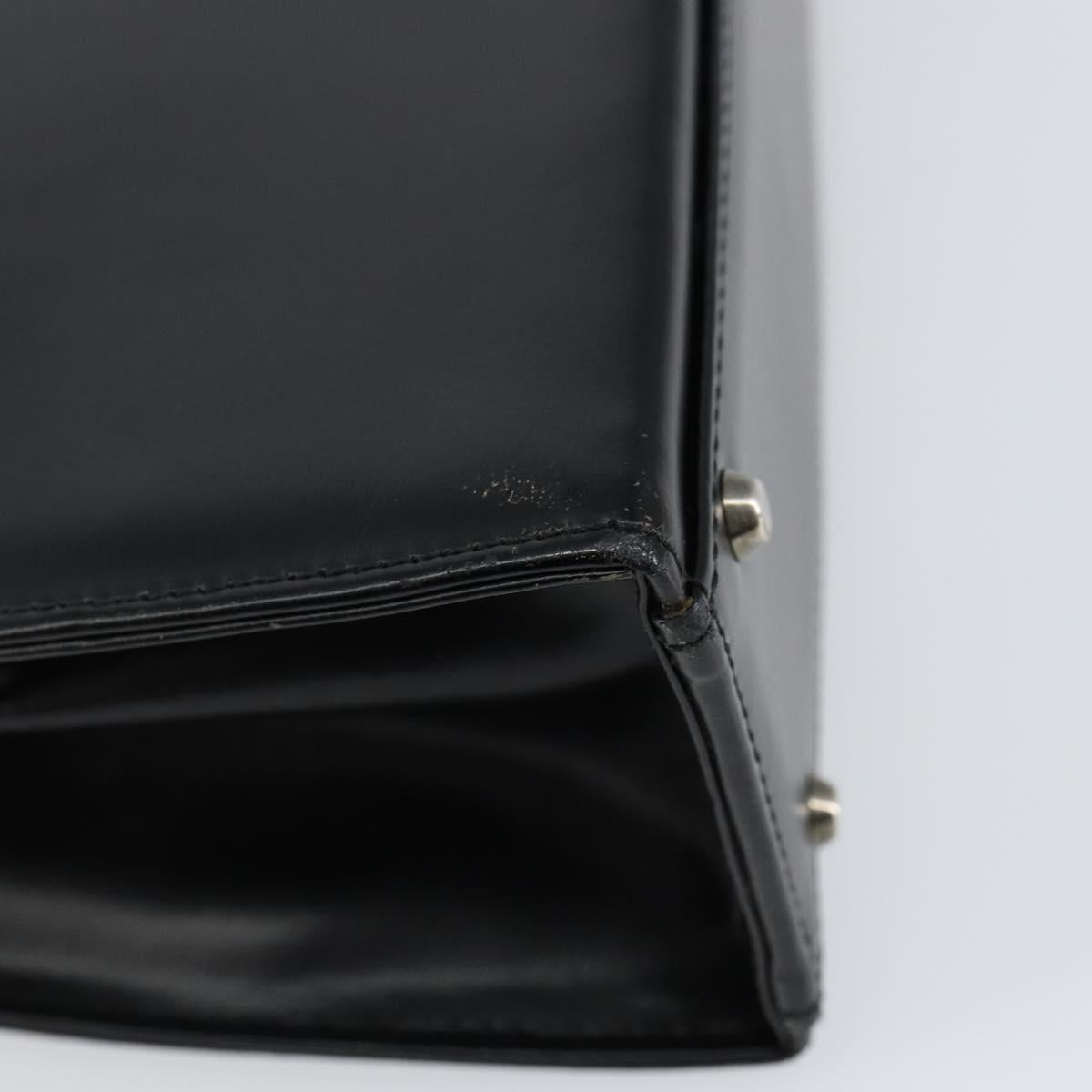 GIVENCHY Hand Bag Leather Black Gold Auth 149668