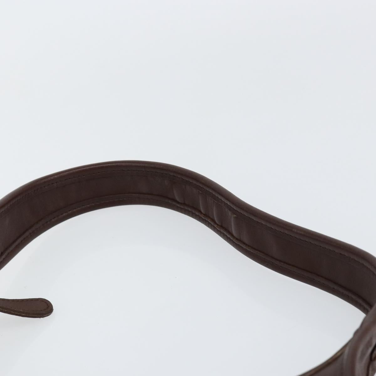 Coach Shoulder Bag Leather Dark Brown Auth 149672