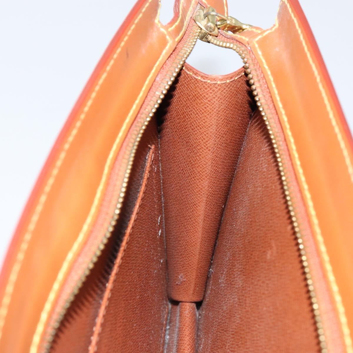 LOUIS VUITTON Epi Pochette Homme Bag Brown Zipangu Gold M52528 Auth 149676