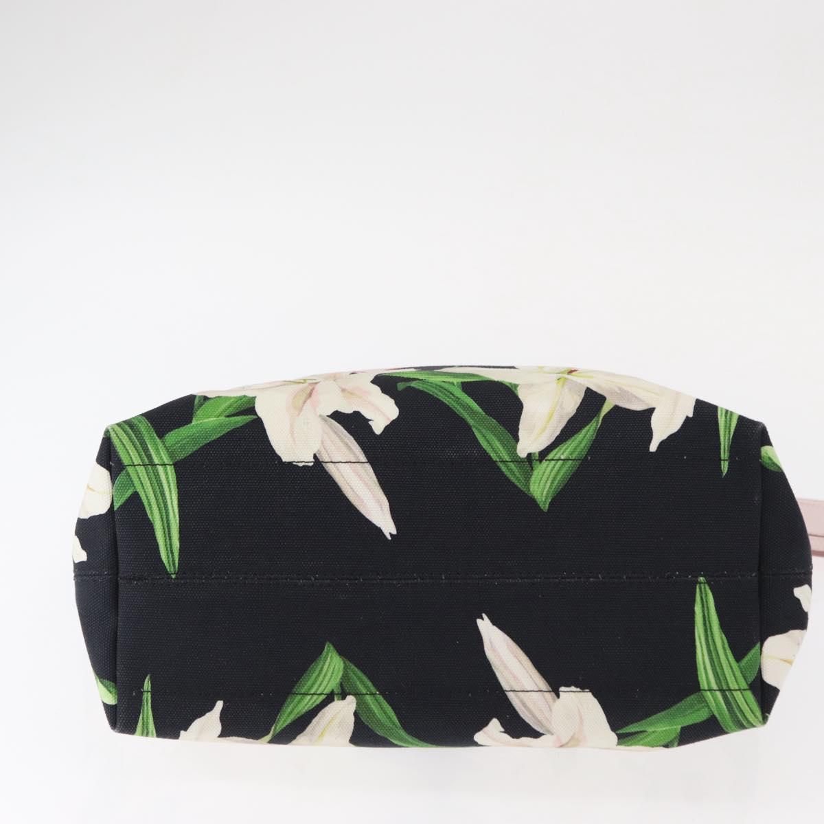 DOLCE&GABBANA CAPRI Hand Bag Canvas 2way Pink Gold Auth 149678