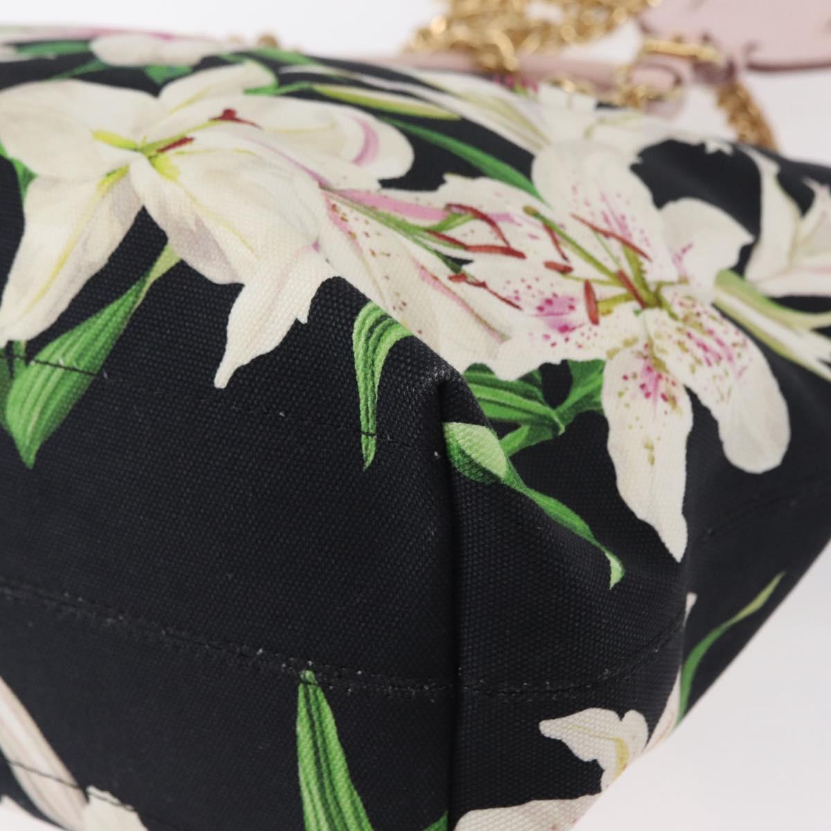 DOLCE&GABBANA CAPRI Hand Bag Canvas 2way Pink Gold Auth 149678