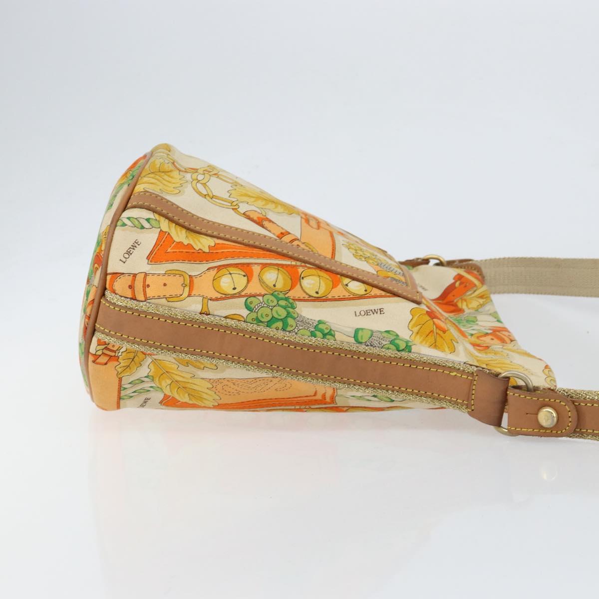 LOEWE Shoulder Bag Canvas Beige Auth 149682