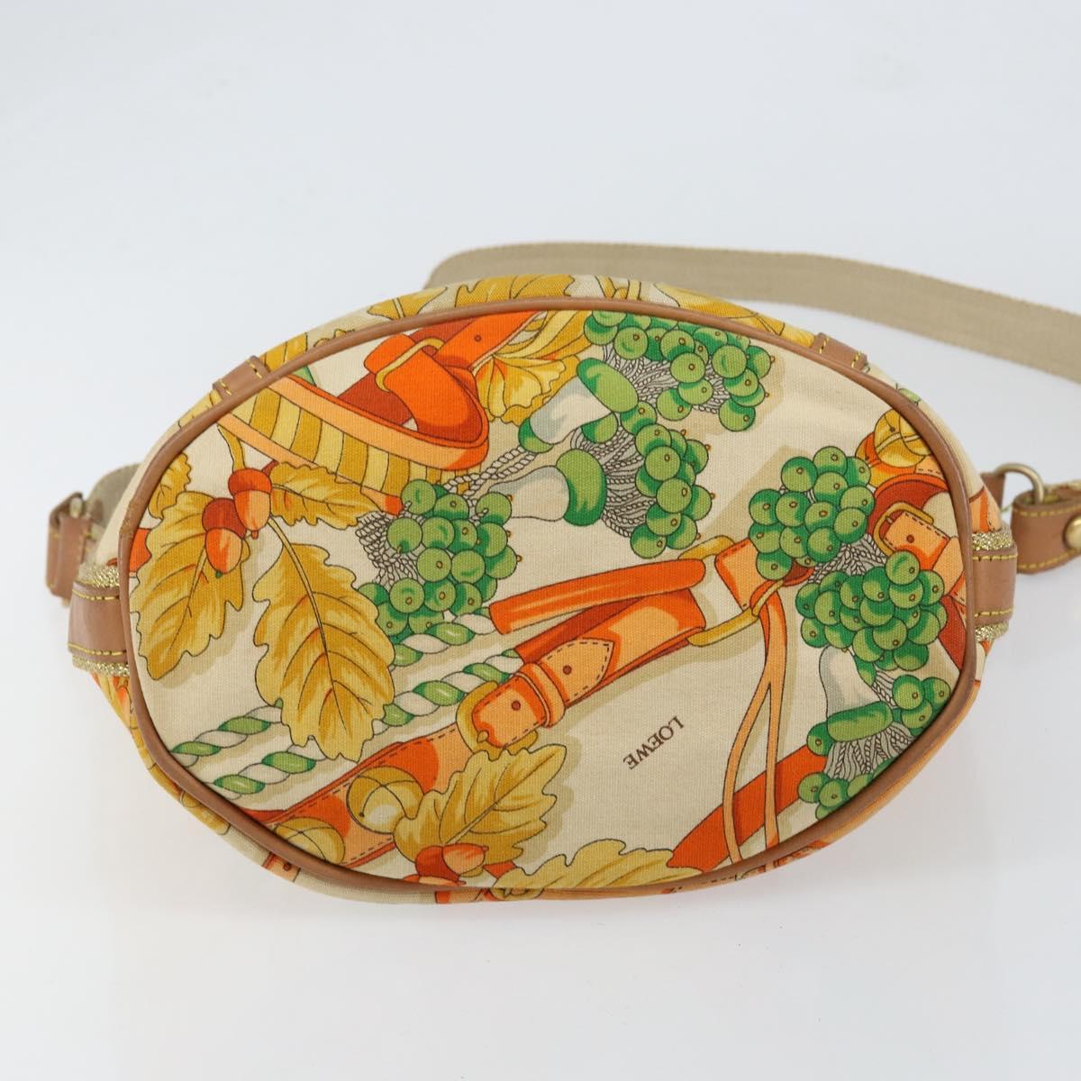 LOEWE Shoulder Bag Canvas Beige Auth 149682