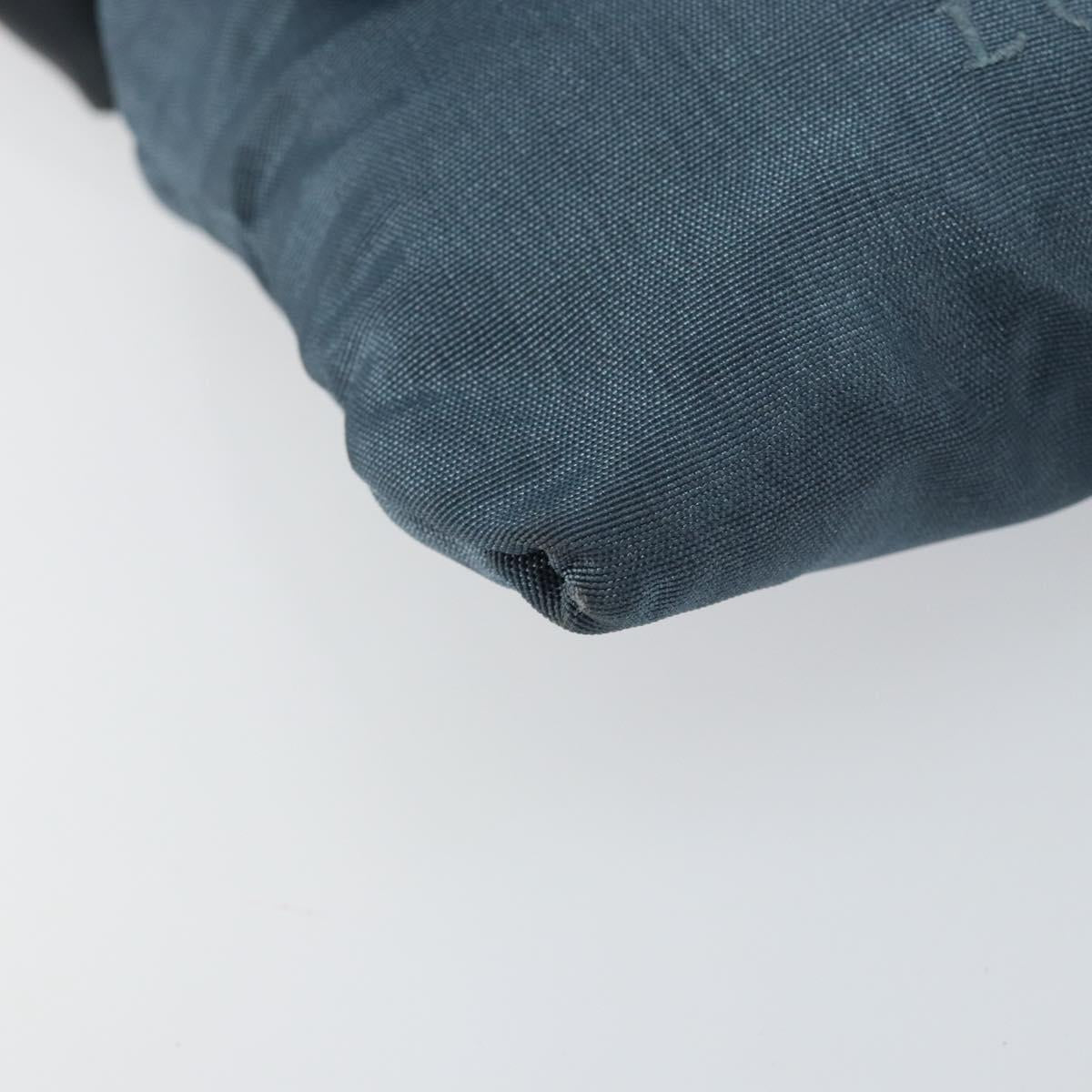 LOEWE Waist Bag Leather Navy Silver Auth 149698