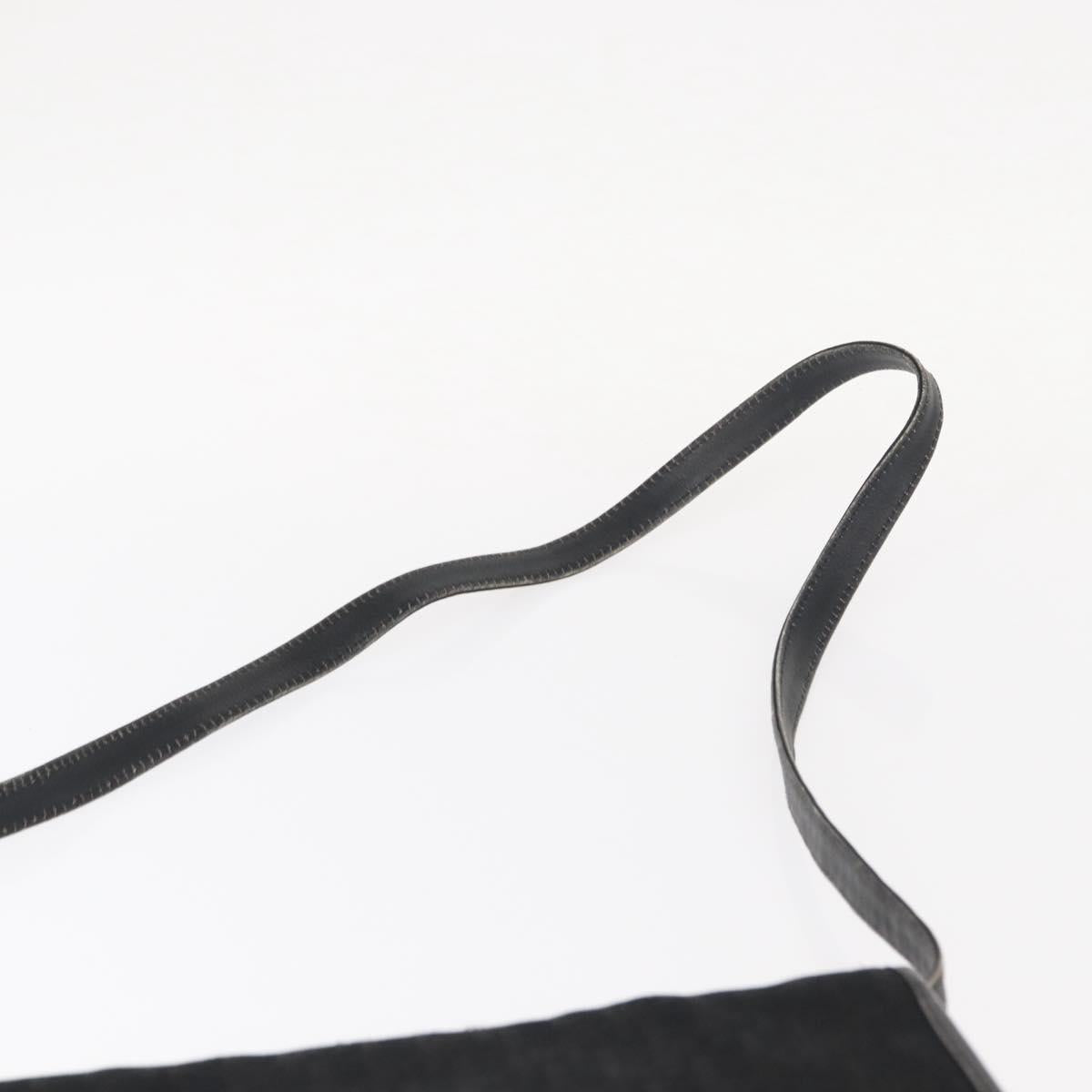 Christian Dior Trotter Canvas Shoulder Bag Black Gold Auth 149701