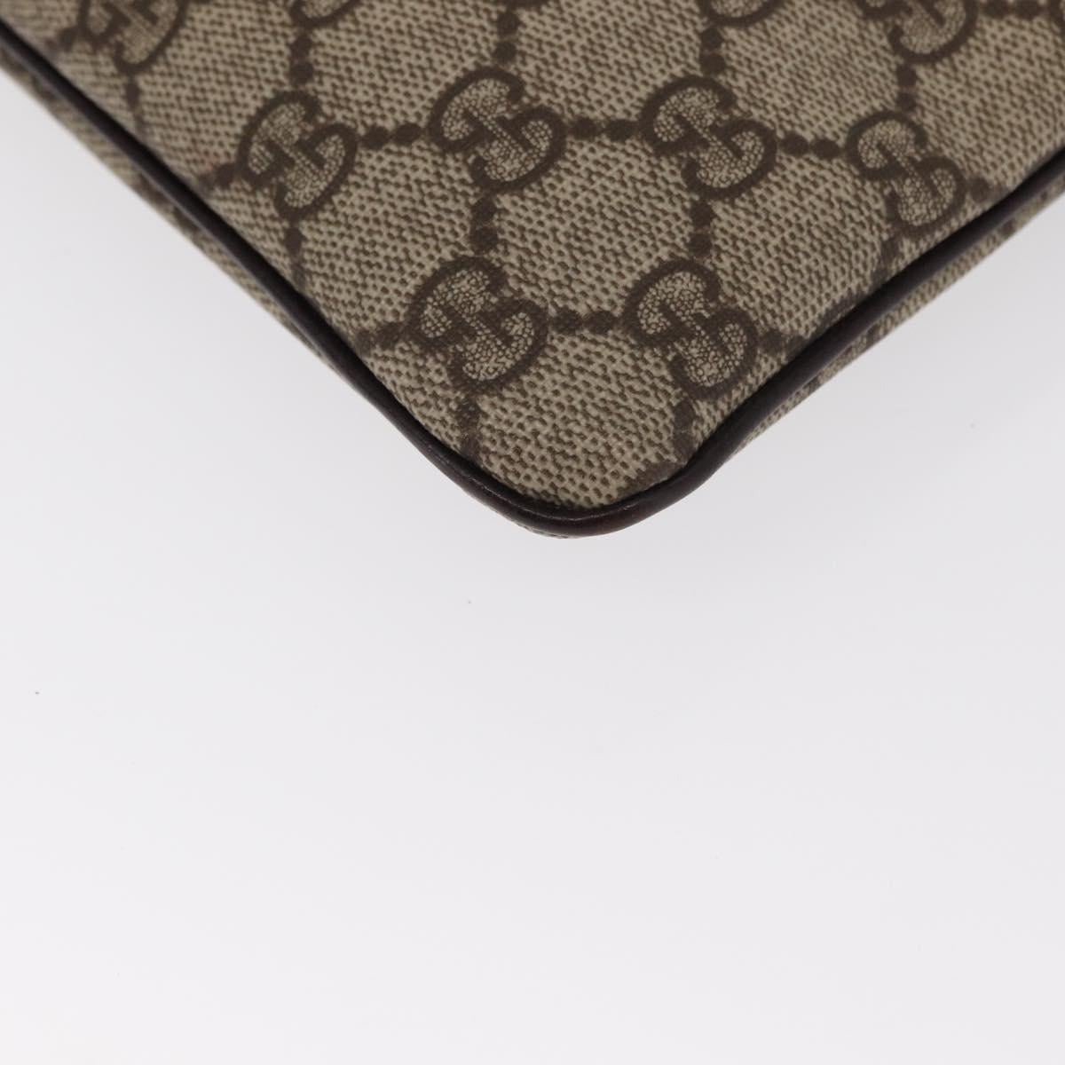 GUCCI GG Supreme Hand Bag PVC Beige Silver 114599 Auth 149706