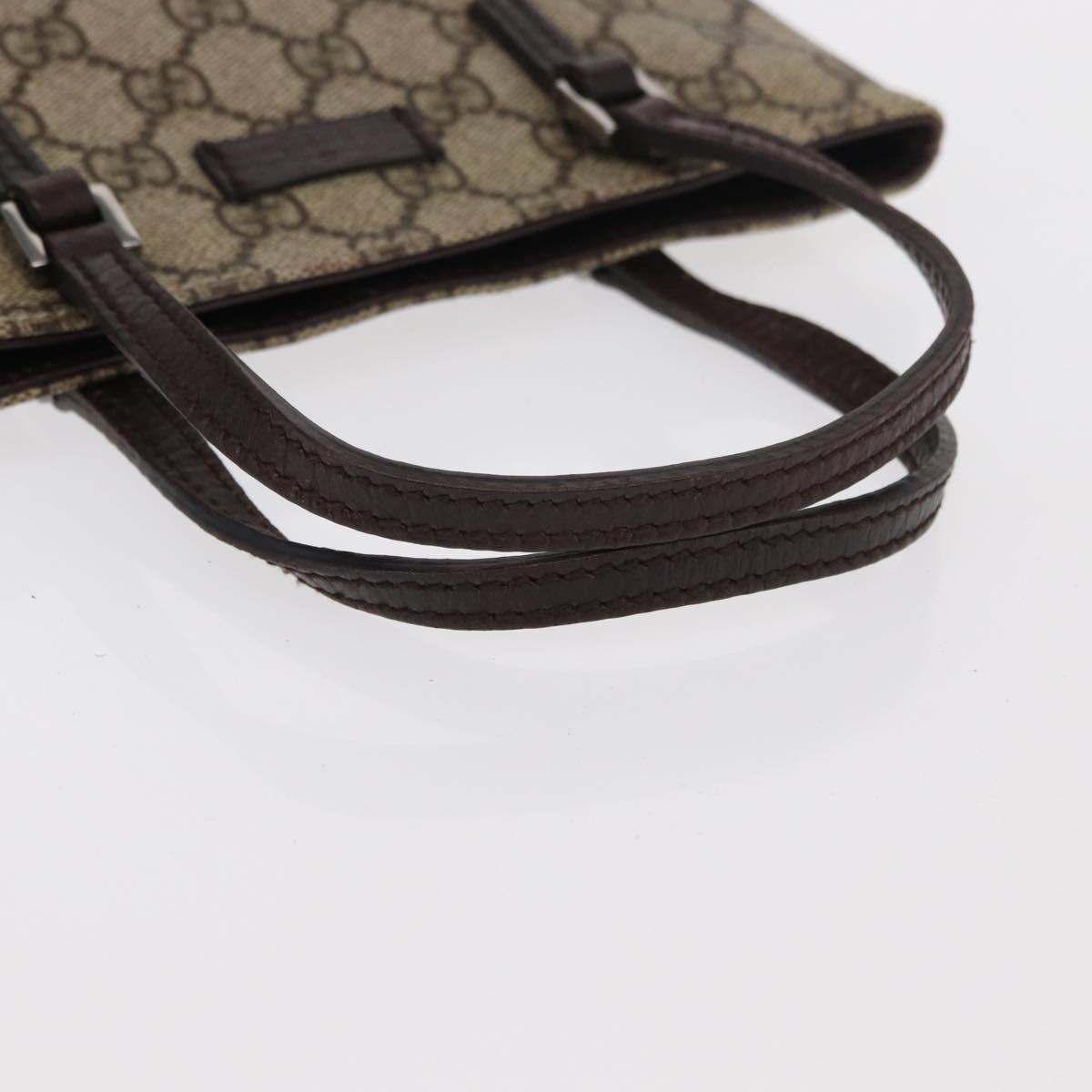 GUCCI GG Supreme Hand Bag PVC Beige Silver 114599 Auth 149706