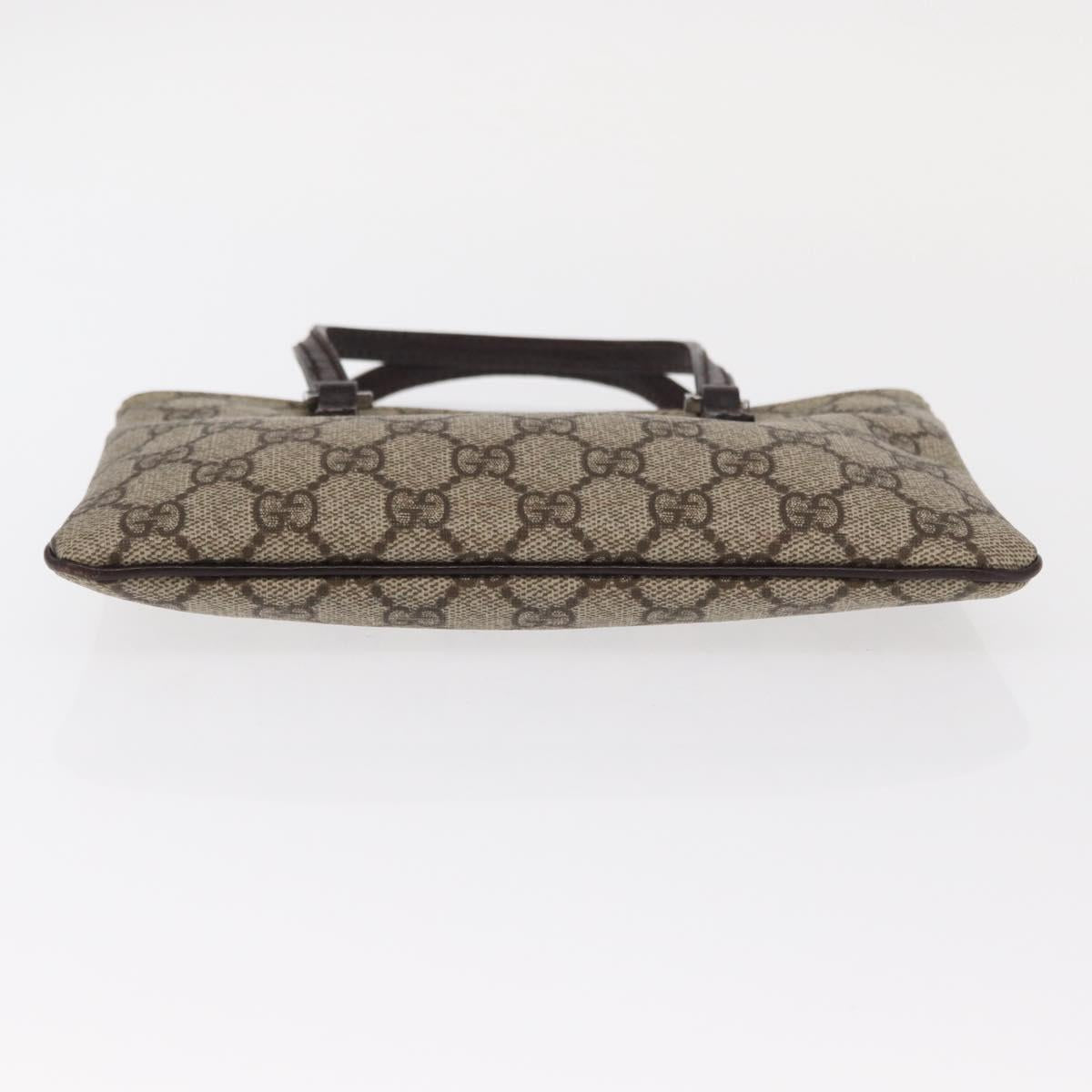 GUCCI GG Supreme Hand Bag PVC Beige Silver 114599 Auth 149706