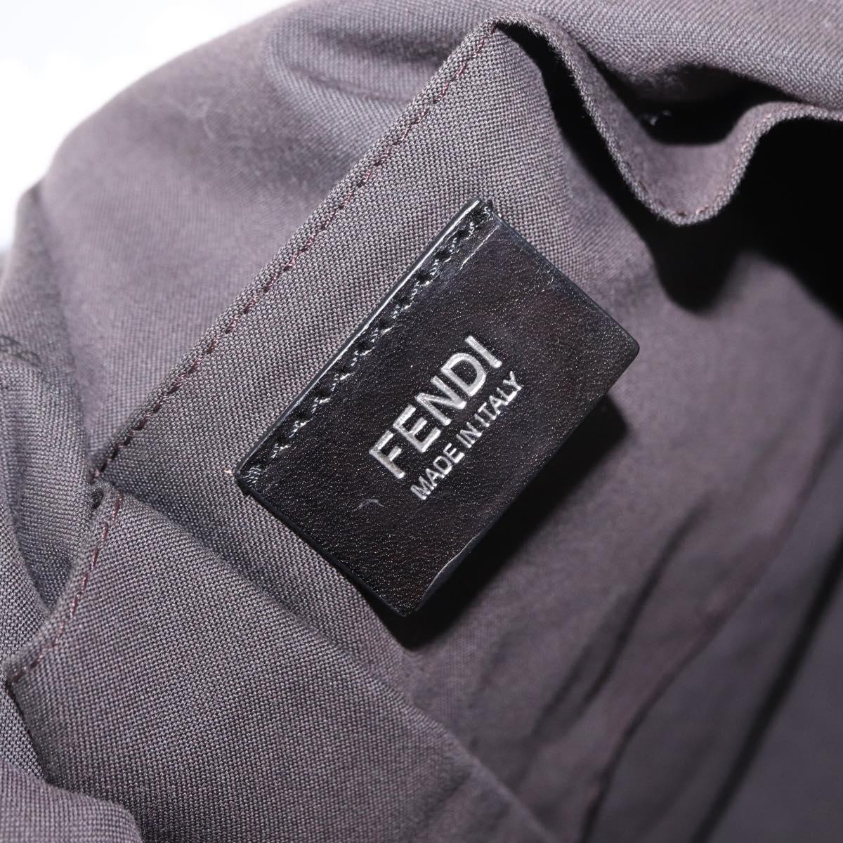 FENDI Zucchino Canvas Tote Bag Black Silver Auth 149710