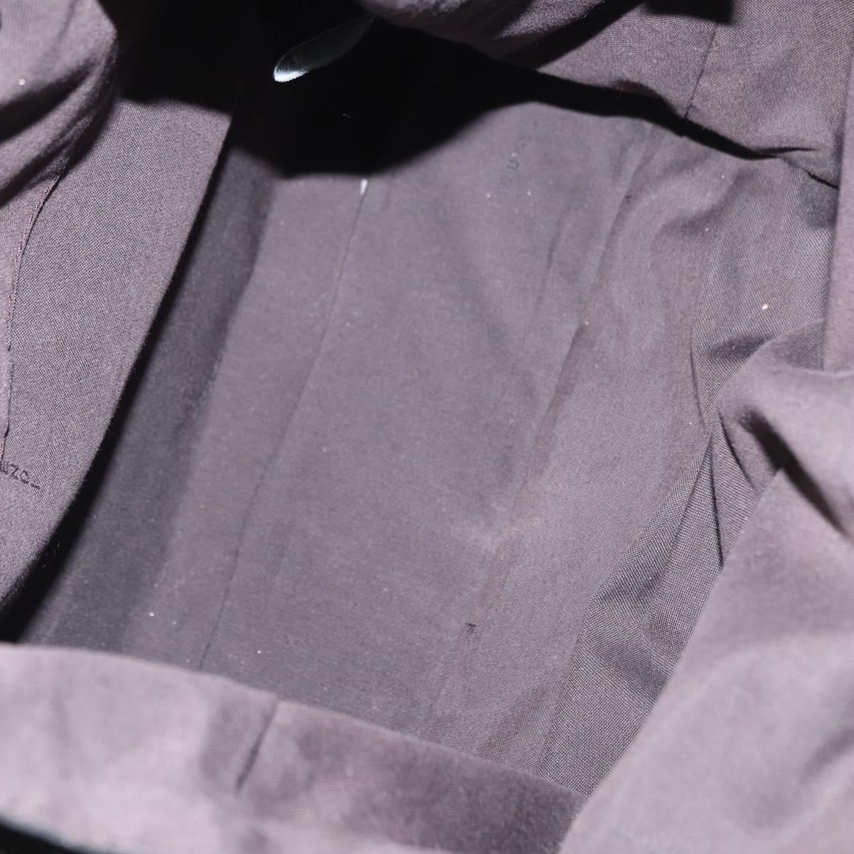 FENDI Zucchino Canvas Tote Bag Black Silver Auth 149710