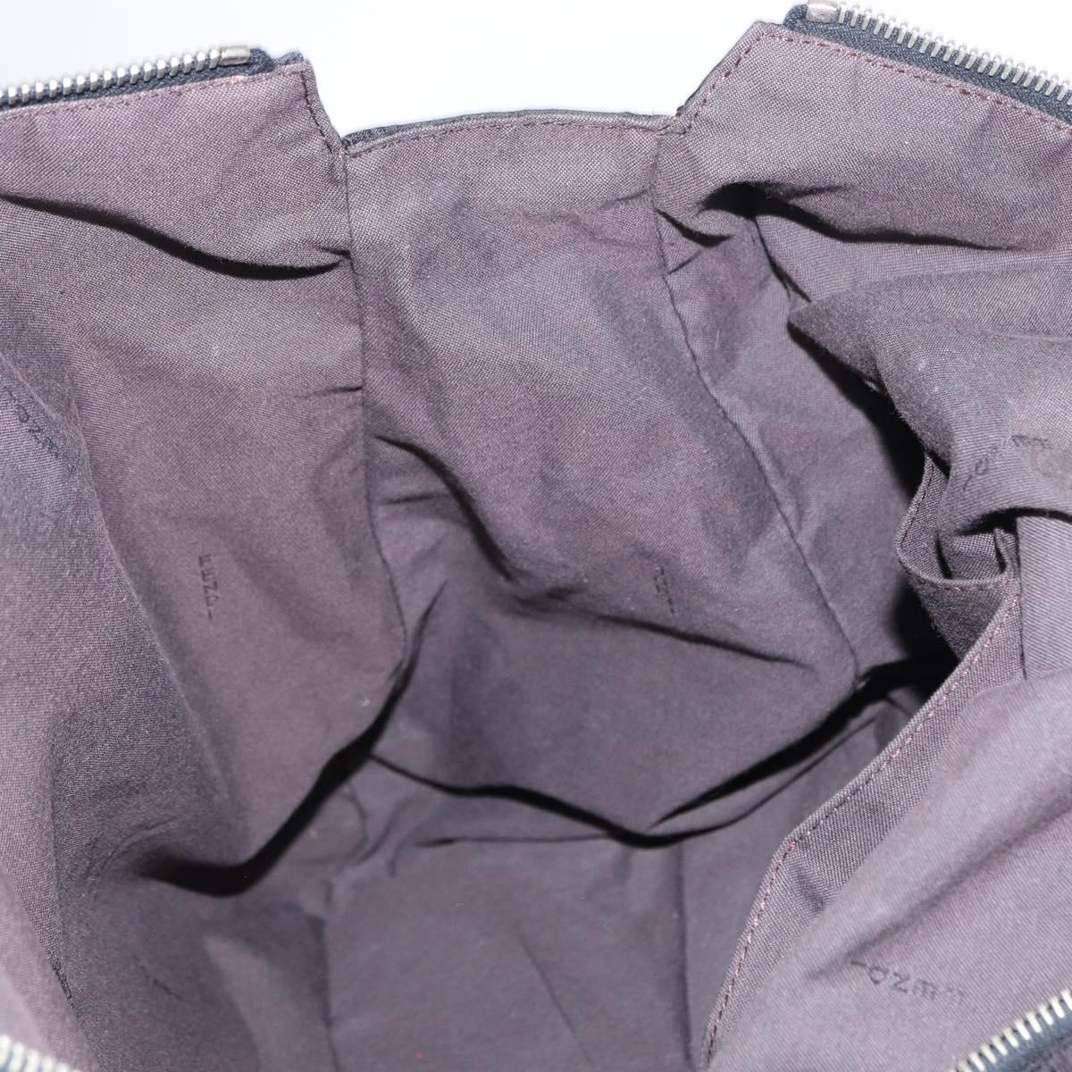 FENDI Zucchino Canvas Tote Bag Black Silver Auth 149710