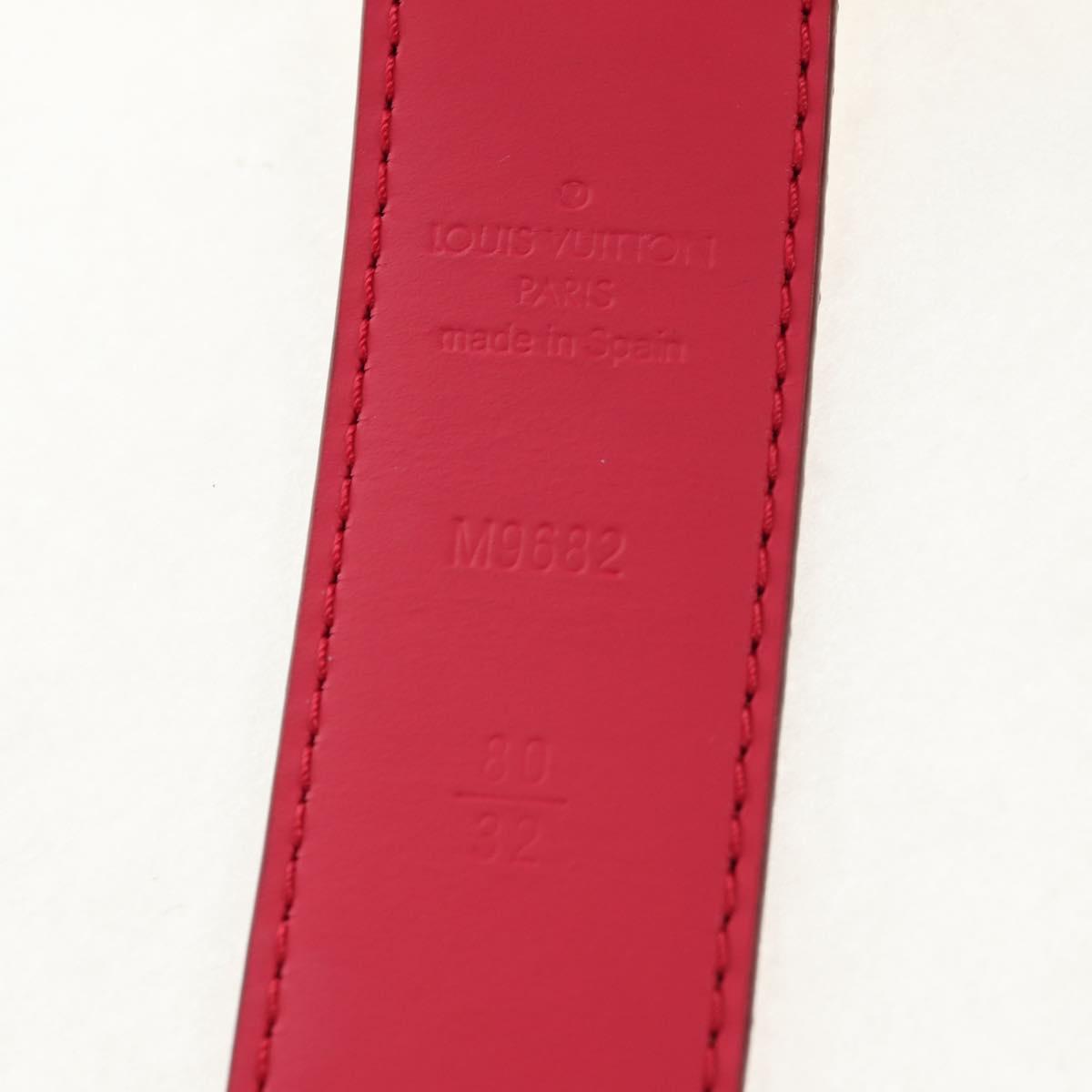 LOUIS VUITTON Multicolor Ceinture Carre Belt White M9682 LV Auth 149716A