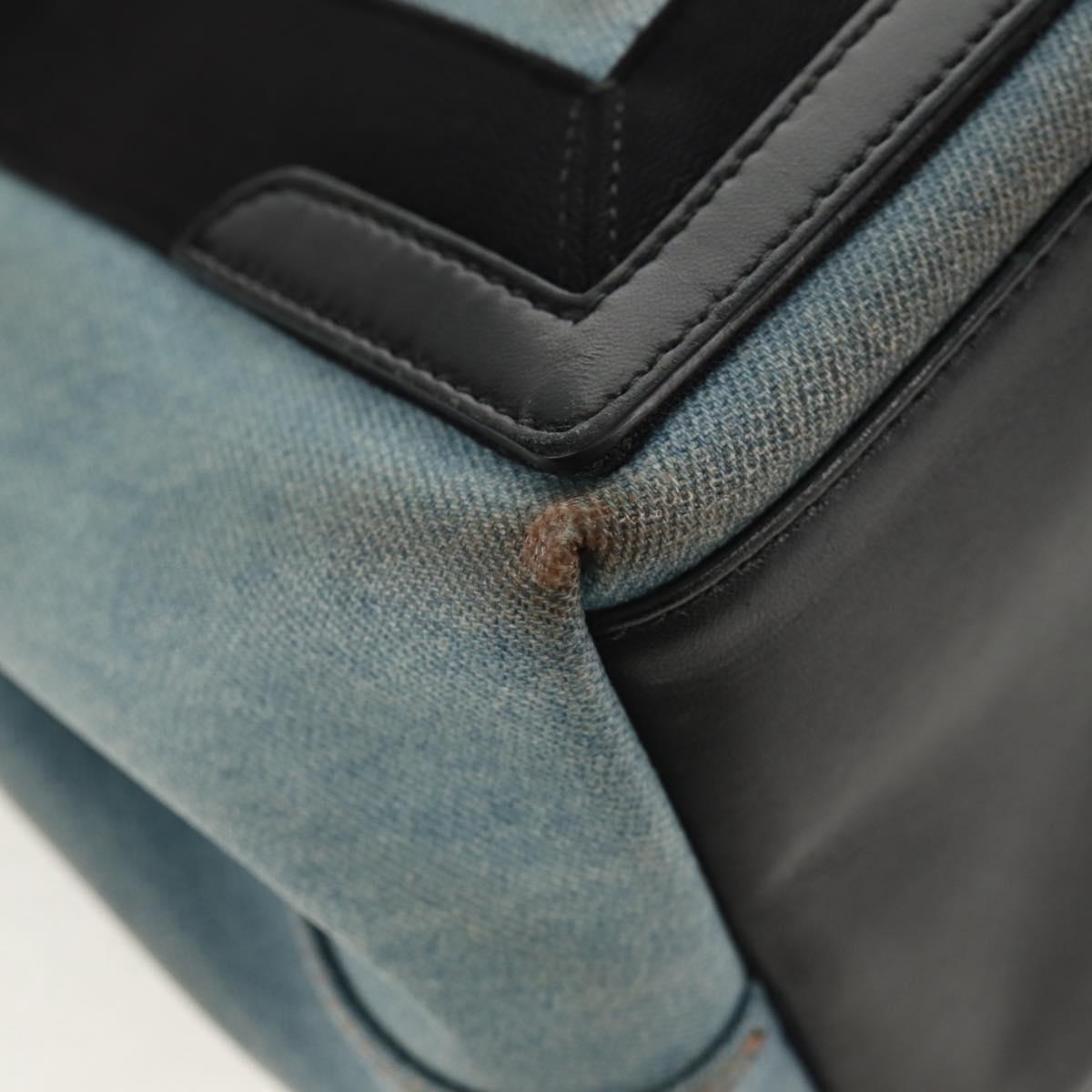 BALENCIAGA Navy Cabas S Hand Bag PVC Leather Blue Silver 339933 Auth 149725