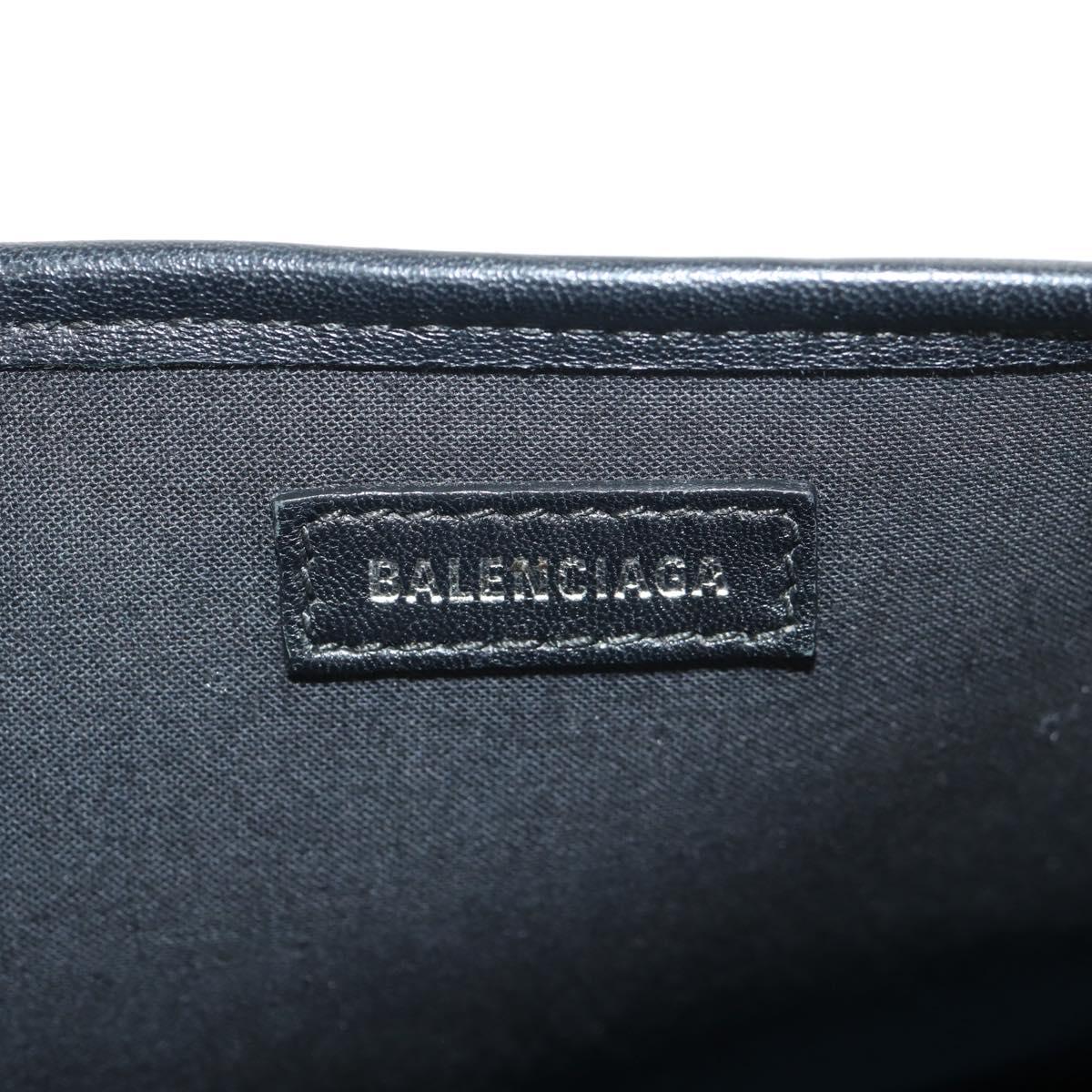 BALENCIAGA Navy Cabas S Hand Bag PVC Leather Blue Silver 339933 Auth 149725