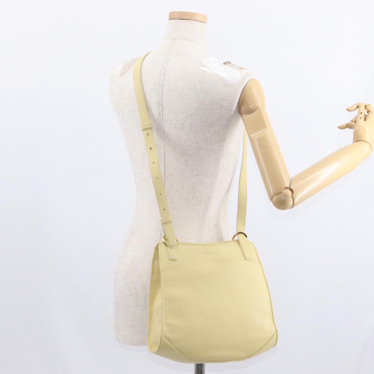 LOEWE Shoulder Bag Leather Yellow Gold Auth 149726