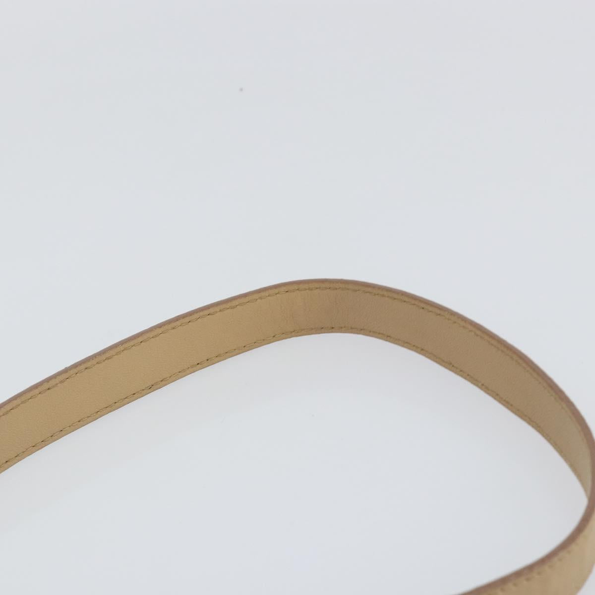 GIVENCHY Shoulder Bag Leather Beige Gold Auth 149731