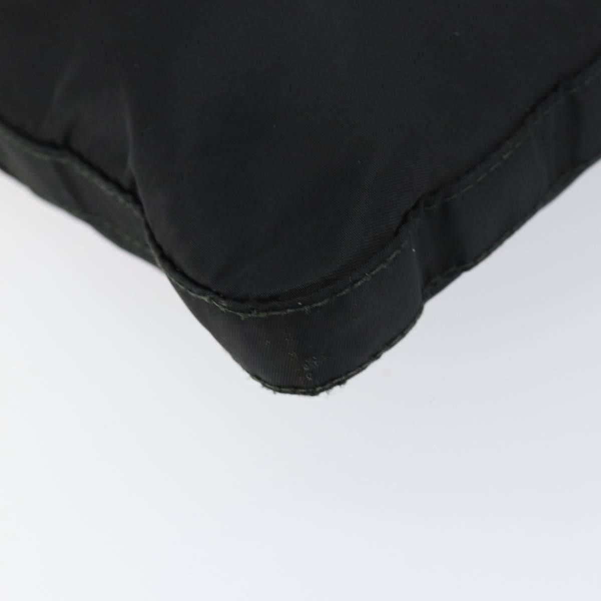 PRADA Shoulder Bag Nylon Black Silver Auth 149732