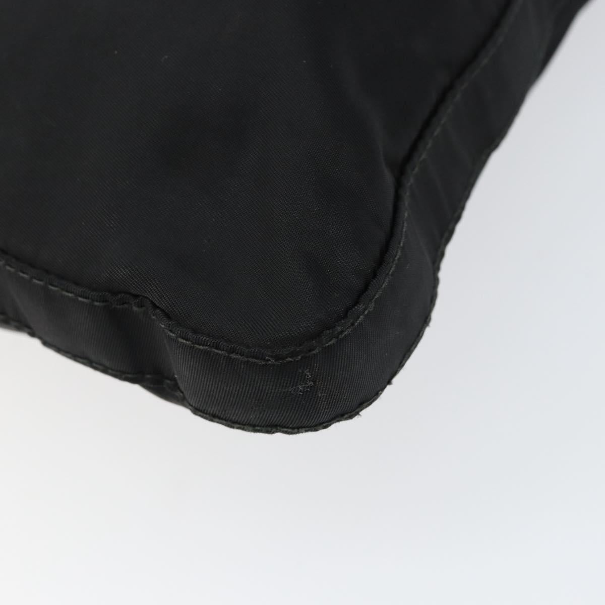 PRADA Shoulder Bag Nylon Black Silver Auth 149732