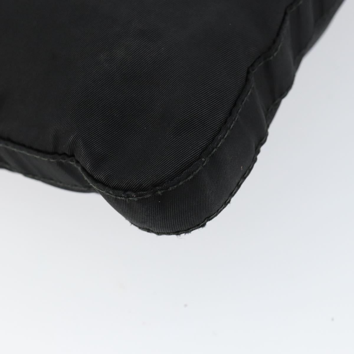 PRADA Shoulder Bag Nylon Black Silver Auth 149732