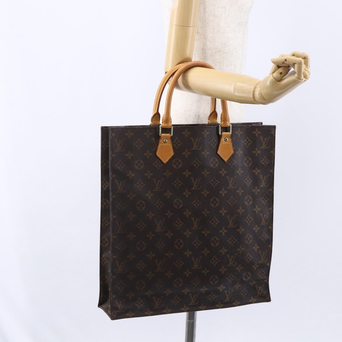 LOUIS VUITTON Monogram Sac Plat Hand Bag M51140 LV Auth 149743
