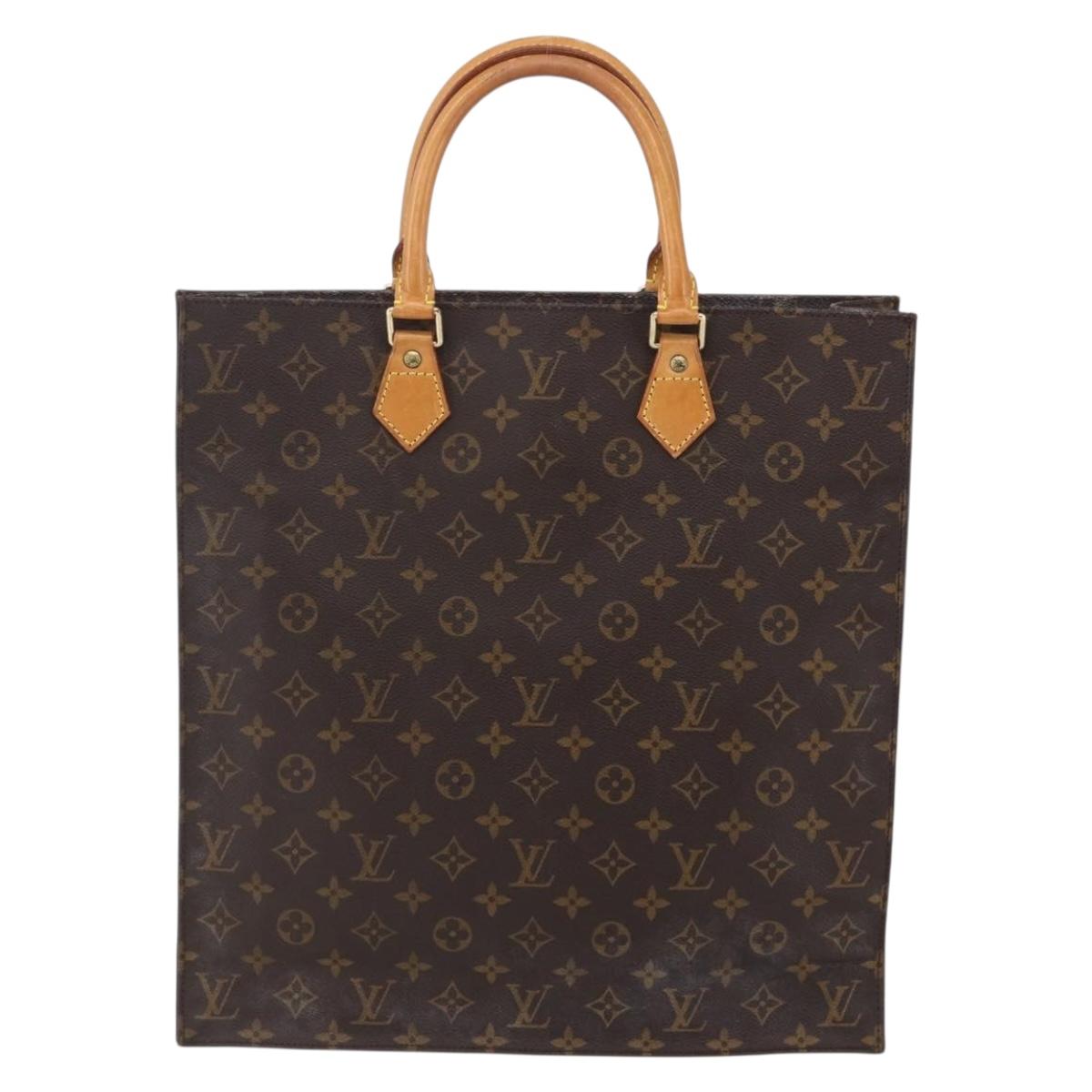 LOUIS VUITTON Monogram Sac Plat Hand Bag M51140 LV Auth 149743