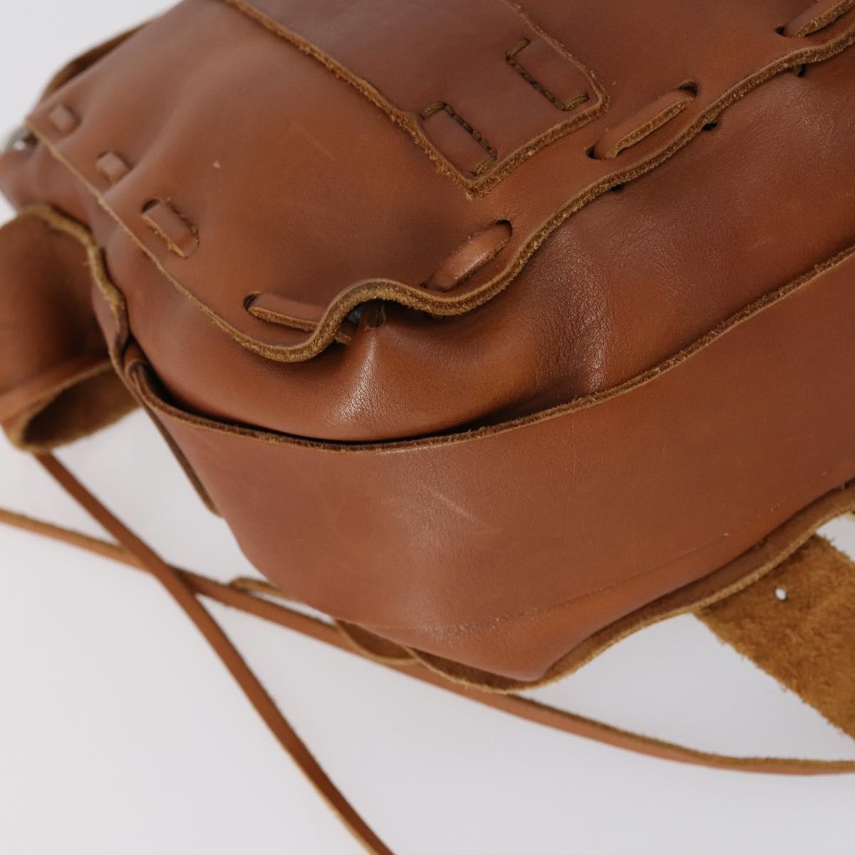 GUCCI GG Marmont Shoulder Bag Leather Brown Gold 414481 Auth 149746